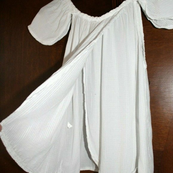 Italian Summer Blouse Overlap Back Flutter Sleeve - Picture 3 of 6